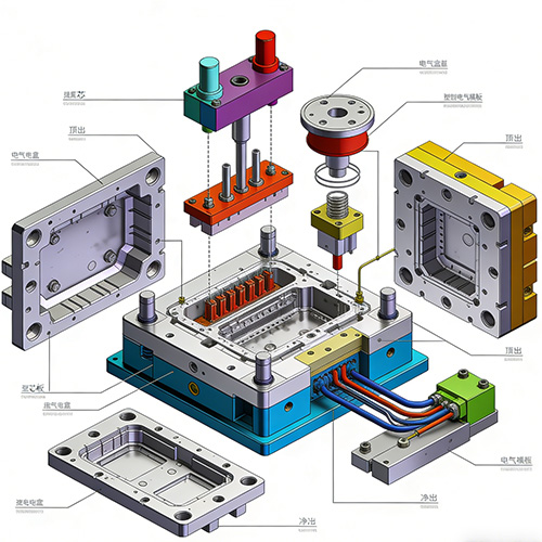Fröccs-műanyag-elektromos-doboz-öntés